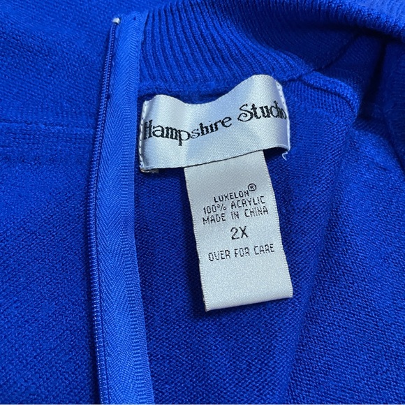 Vintage Royal Blue Soft Crewneck Sweater w/ Zipper 2X - Picture 8 of 10